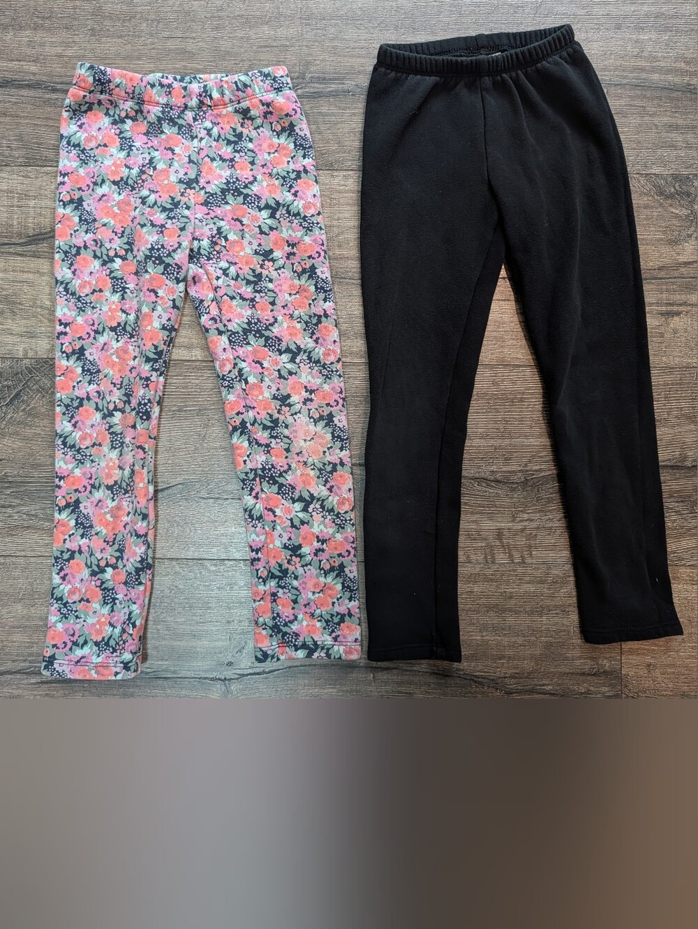 Gap 5T Fleece Lined Leggings Bundle Floral Black Fall Winter Car & Jack